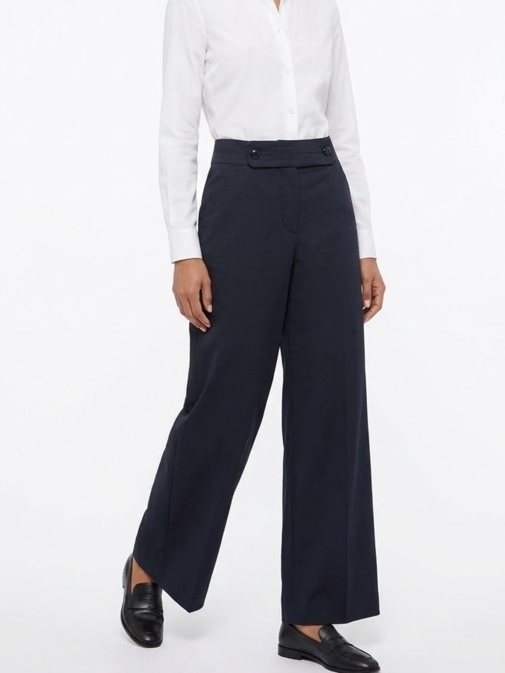 R.E.D. Valentino Navy Wide-Leg Trousers - Made in Italy - IT 42/US 6